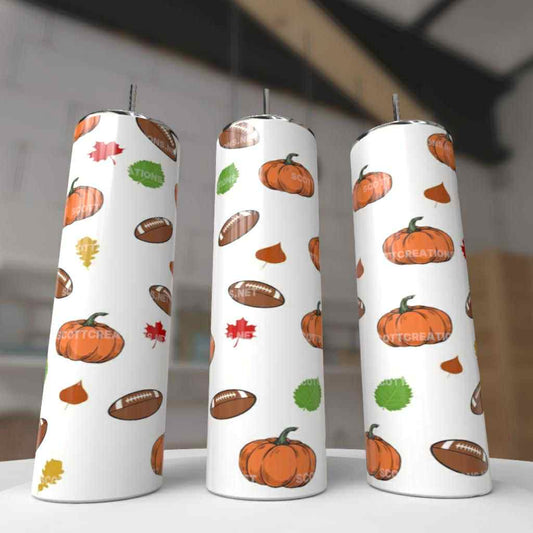 Football and Pumpkins Tumbler