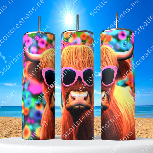 Sunglasses Highland Cow Tumbler