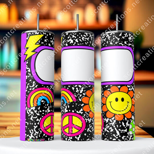 Purple Notebook with Name Tumbler