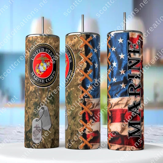 Camo Marines Tumbler