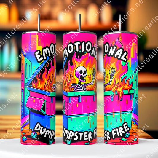 Emotional Dumpster Fire Skelly Tumbler