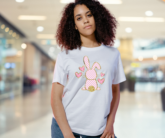 Pink and Gold Glitter Bunny