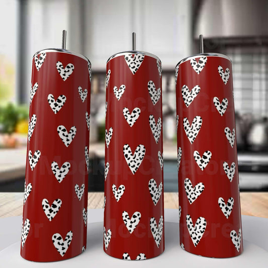 Cow Print Heart Tumbler