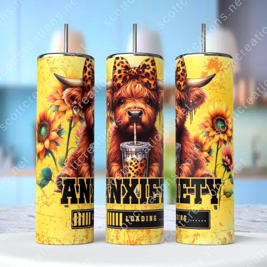 Highland Cow Anxiety Tumbler