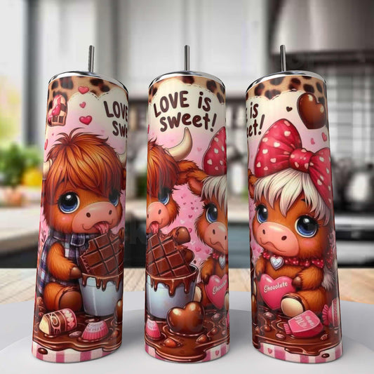Highland Cow Valentine Tumbler
